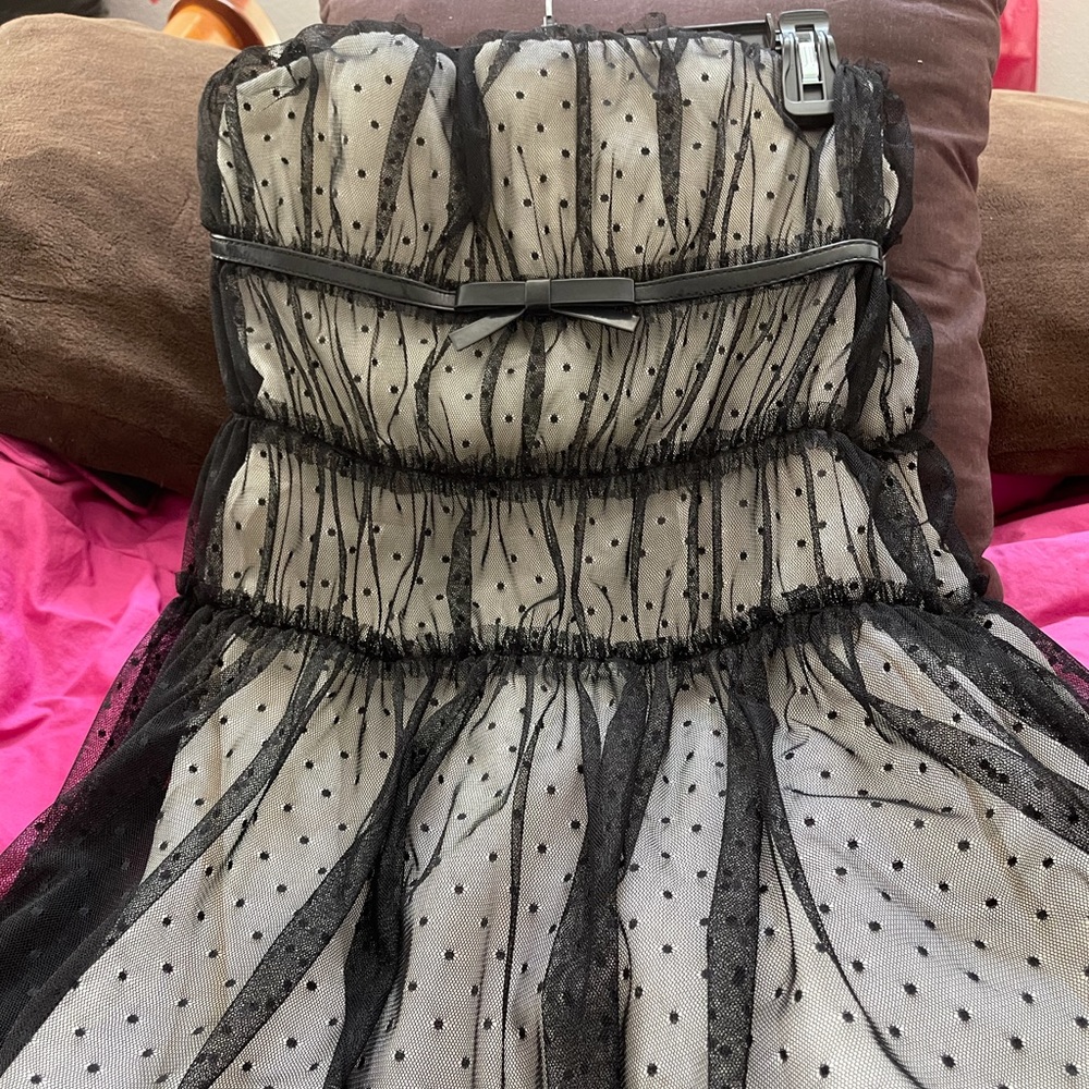 Strapless black dress